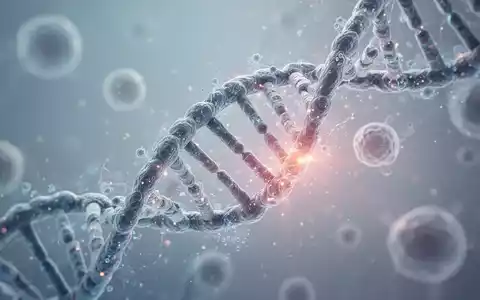 Abstrakte Darstellung einer DNA-Doppelhelix und biologischer Zellstrukturen als Symbol für genetische Forschung. - Foto: über boerse-global.de