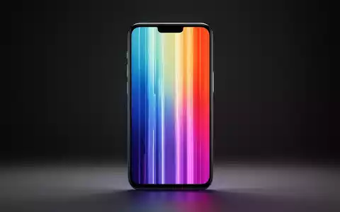 Modernes Smartphone mit lebendigem vertikalem Farbverlaufsstreifen-Hintergrund auf dem Bildschirm. - Foto: über boerse-global.de