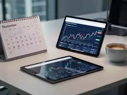 Ein Schreibtisch mit Kalender und digitalem Tablet, das Finanzgrafiken zeigt, symbolisiert die Wahloption bei der Sonderzahlung. - Foto: über boerse-global.de