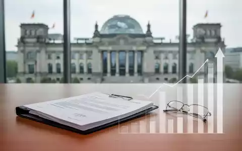 Ein Dokumentenordner und eine Brille auf einem Schreibtisch vor einem verschwommenen Parlamentsgebäude. - Foto: über boerse-global.de