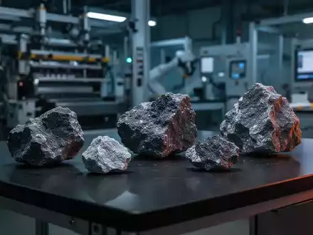 Proben von Seltenerderzen auf einem Labortisch in einer Industrieanlage - Foto: über boerse-global.de
