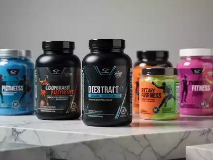 Verschiedene Dosen mit Aminosäure- und Vitaminpräparaten auf einer modernen, hellen Oberfläche in professionellem Studio-Licht. - Foto: über boerse-global.de