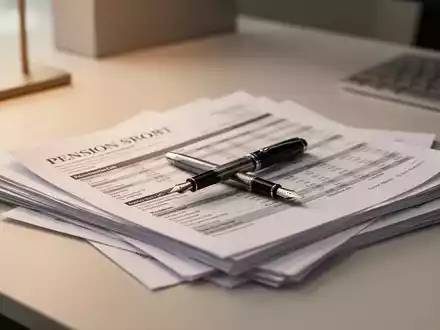 Ein Schreibtisch mit Rentenunterlagen und einem Füllfederhalter als Symbol für die Rentenreform. - Foto: über boerse-global.de
