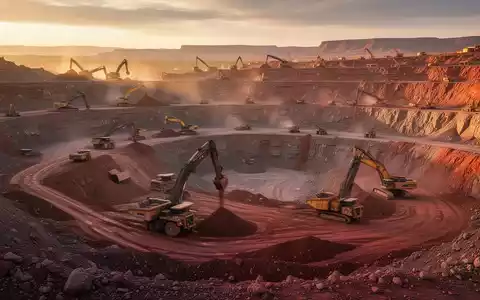Große Kupfermine im Tagebau in der Wüstenlandschaft von Arizona bei Sonnenuntergang. - Foto: über boerse-global.de