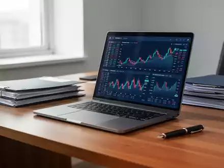 Ein aufgeräumter Schreibtisch mit Laptop und Aktenordnern als Symbol für die Vorbereitung auf eine Betriebsprüfung. - Foto: über boerse-global.de