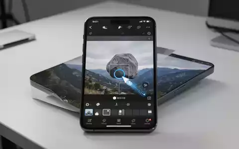 Ein Smartphone zeigt eine App zur KI-gestützten Bildbearbeitung, bei der ein störendes Objekt aus einem Foto entfernt wird. - Foto: über boerse-global.de