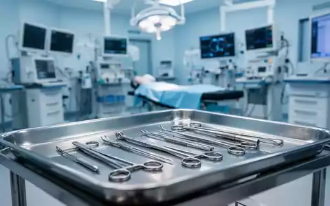 Moderner Operationssaal in einer orthopädischen Fachklinik mit medizinischen Instrumenten auf einem Edelstahltisch. - Foto: über boerse-global.de