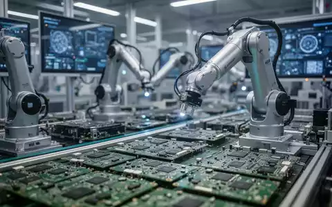Moderne automatisierte Elektronikfertigung in einer Fabrik mit Fokus auf Leiterplatten. - Foto: über boerse-global.de
