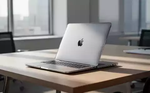 Ein silbernes MacBook Air auf einem minimalistischen Schreibtisch in einem hellen Büro. - Foto: über boerse-global.de