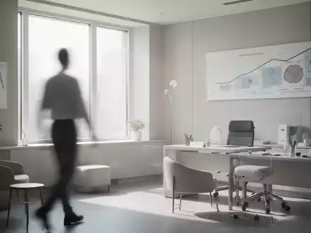 Ein minimalistisch gestalteter, heller Behandlungsraum im medizinischen Kontext, der psychische Gesundheit und Therapie symbolisiert. - Foto: über boerse-global.de