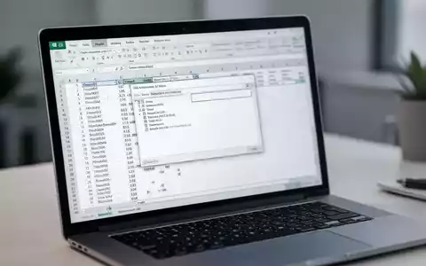 Nahaufnahme eines Laptops mit Tabellenkalkulations-Software und geöffnetem VBA-Editor zur Datenverarbeitung. - Foto: über boerse-global.de