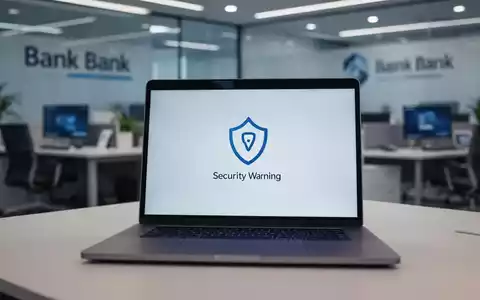 Laptop-Bildschirm mit einem Sicherheitssymbol als Warnung vor Phishing-Versuchen im Finanzsektor. - Foto: über boerse-global.de