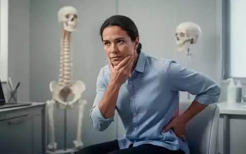 Ein Patient in einer medizinischen Beratung, der sich an Kiefer und Rücken fasst, um Schmerzsyndrome zu symbolisieren. - Foto: über boerse-global.de
