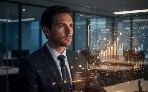 Eine nachdenkliche Fachkraft in einem modernen Büro vor einer digitalen Benutzeroberfläche, symbolisch für die KI-Adaption. - Foto: über boerse-global.de