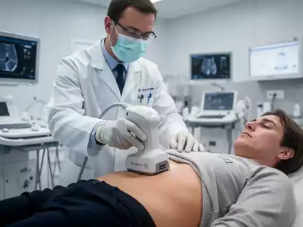 Ein Arzt führt eine Untersuchung mit einem FibroScan-Gerät in einer modernen medizinischen Praxis durch. - Foto: über boerse-global.de