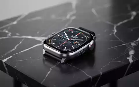 Nahaufnahme einer modernen Smartwatch auf Marmoroberfläche, die zukünftige Wearable-Technologie und Design repräsentiert. - Foto: über boerse-global.de