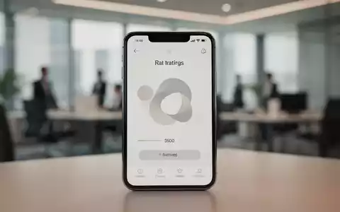 Ein Smartphone-Bildschirm mit abstrakten digitalen Bewertungs-Symbolen in einer modernen Büroumgebung. - Foto: über boerse-global.de