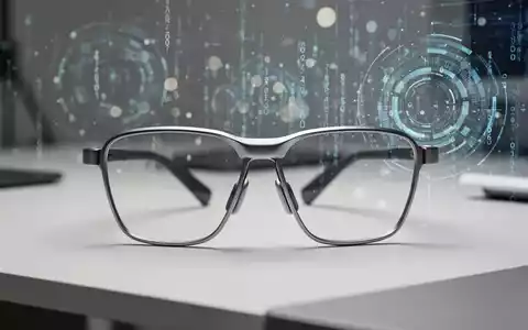 Minimalistische Smart Glasses auf einem modernen Schreibtisch mit angedeuteten digitalen Datenschutz-Grafiken. - Foto: über boerse-global.de