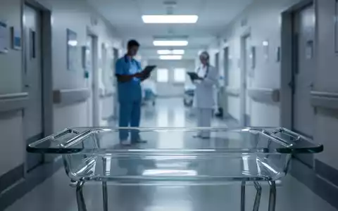 Ein steriler Flur in einer Notaufnahme eines Krankenhauses mit gedimmter, professioneller Beleuchtung. - Foto: über boerse-global.de