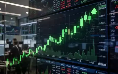 Steigende grüne Aktienkurse auf einem digitalen Monitor in einem modernen Finanzumfeld. - Foto: über boerse-global.de