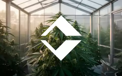 Eine grüne Cannabispflanze in einem modernen, hellen Gewächshaus als Symbol für die Cannabis-Branche. - Foto: über boerse-global.de