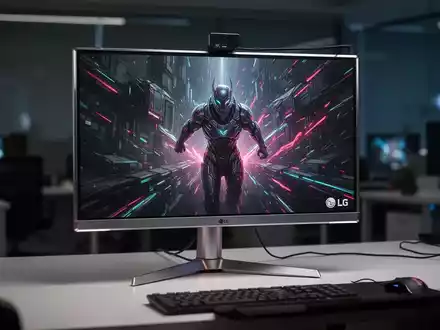 Ein schlanker LG Gaming-Monitor auf einem Schreibtisch, der die Hardware- und Displaytechnologie des Unternehmens reprĂ€sentiert. - Foto: ĂŒber boerse-global.de