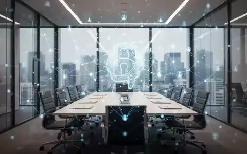 Moderne Büroetage mit digitaler Netzwerkgrafik zu KI-Compliance und Unternehmensverantwortung - Foto: über boerse-global.de