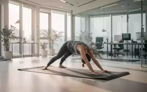Eine Person praktiziert Yoga in einem hellen, modernen Studio als Teil eines betrieblichen Gesundheitskonzepts. - Foto: über boerse-global.de