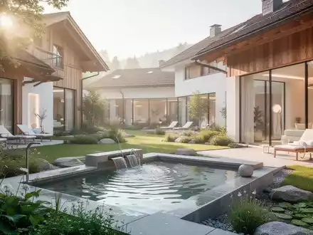 Modernes Gesundheitszentrum in Bad Wörishofen mit Kneipp-Becken und Gartenanlage in einer hellen, professionellen Umgebung. - Foto: über boerse-global.de