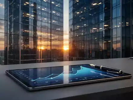 Moderne Finanzarchitektur und ein digitaler Chart symbolisieren strategische Vermögensplanung und Rentenvorsorge. - Foto: über boerse-global.de