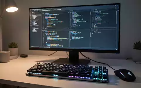 Moderner Computerarbeitsplatz mit minimalistischem Markdown-Editor auf dem Bildschirm, der Produktivität und Softwaredesign betont. - Foto: über boerse-global.de