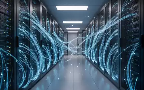 Glühender Serverraum, der KI-Infrastruktur und technologische Innovation repräsentiert. - Foto: über boerse-global.de