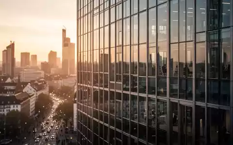 Moderne Finanzarchitektur in Frankfurt bei Sonnenuntergang als Symbol für den steigenden DAX. - Foto: über boerse-global.de