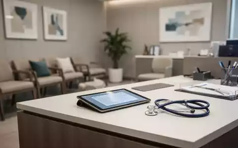Ein aufgeräumter Schreibtisch in einer Arztpraxis mit einem Stethoskop und einem Tablet als Symbol für die Attestpflicht. - Foto: über boerse-global.de