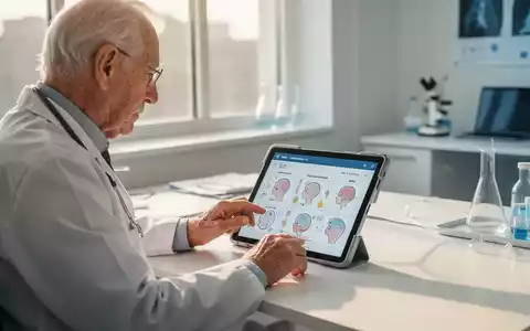 Eine ältere Person konzentriert sich bei einer kognitiven Übung an einem Tablet in heller, freundlicher Umgebung. - Foto: über boerse-global.de