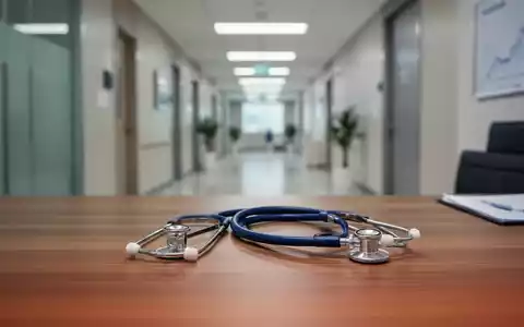Ein Stethoskop auf einem Schreibtisch in einer modernen medizinischen Praxis mit unscharfem Klinikflur im Hintergrund. - Foto: über boerse-global.de