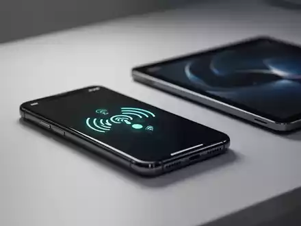 Zwei moderne Smartphones liegen auf einem Schreibtisch, symbolisch für den kabellosen Datentransfer zwischen Betriebssystemen. - Foto: über boerse-global.de
