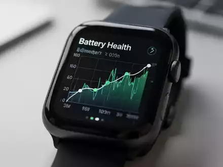 Nahaufnahme eines Smartwatch-Bildschirms mit einer Batterieoptimierungsoberfläche und sauberer, moderner Datenvisualisierung. - Foto: über boerse-global.de