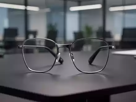 Ein Paar elegante, moderne Smart Glasses auf einer dunklen, professionellen Schreibtischoberfläche. - Foto: über boerse-global.de