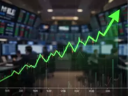 Ein steigender Börsenchart auf einem Monitor, der einen positiven Aufwärtstrend symbolisiert. - Foto: über boerse-global.de