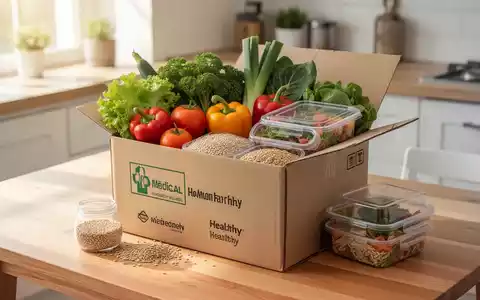Ein Paket mit frischen, gesunden Lebensmitteln auf einem Küchentisch als Symbol für medizinisch abgestimmte Ernährung. - Foto: über boerse-global.de