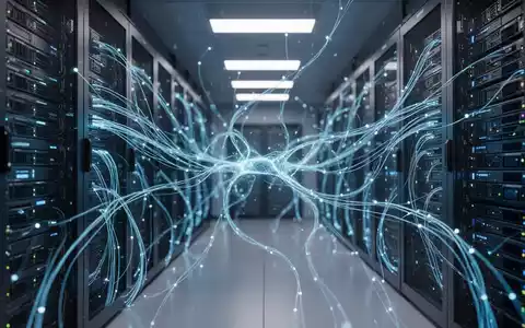 Hochtechnologie-Serverhardware mit blauen Leuchten für KI-Optimierung und Dateneffizienz. - Foto: über boerse-global.de