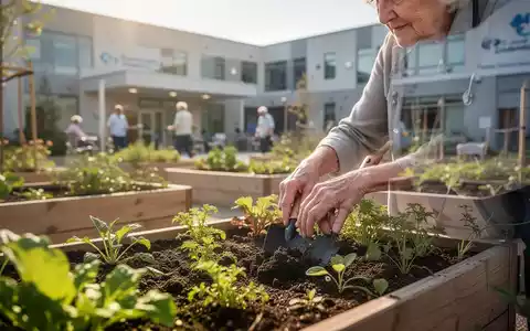 Seniorperson bei der Gartenarbeit in einem Hochbeet als Teil eines Demenz-Präventionsprojekts. - Foto: über boerse-global.de