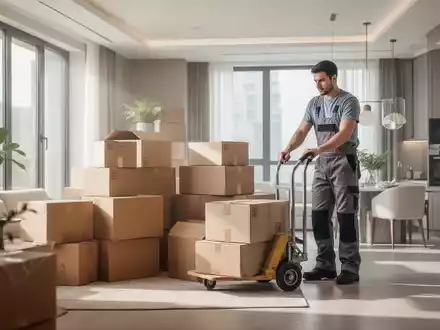 Professionell verpackte Umzugskartons in einer hellen Wohnung während eines organisierten Wohnungswechsels. - Foto: über boerse-global.de