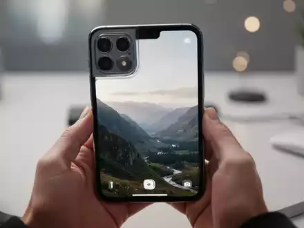 Ein modernes Smartphone wird gehalten, um eine Szene aufzunehmen, was die räumlichen Fotofunktionen von iOS 18.1 verdeutlicht. - Foto: über boerse-global.de
