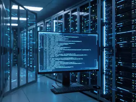 Ein beleuchteter Serverraum mit Fokus auf eine Kommandozeile, die auf eine Störung der Linux-Sicherheitssoftware hindeutet. - Foto: über boerse-global.de