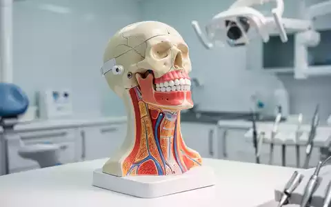Anatomisches Modell eines menschlichen Kiefers und Halsbereichs zur Veranschaulichung der körperlichen Zusammenhänge. - Foto: über boerse-global.de
