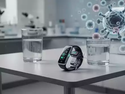 Ein minimalistisches, modernes medizinisches Setting mit einem Health-Tracker auf einem Tisch, symbolisch für Longevity. - Foto: über boerse-global.de