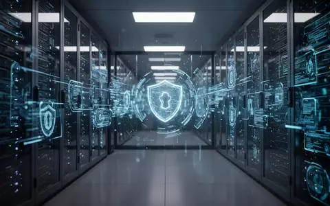Hochtechnologischer Serverraum mit leuchtenden holografischen Datenströmen, die einen Cybersicherheitsvorfall darstellen. - Foto: über boerse-global.de