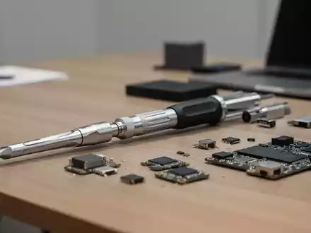 Ein Schraubendreher und elektronische Bauteile auf einem Schreibtisch als Symbol für das Recht auf Reparatur. - Foto: über boerse-global.de
